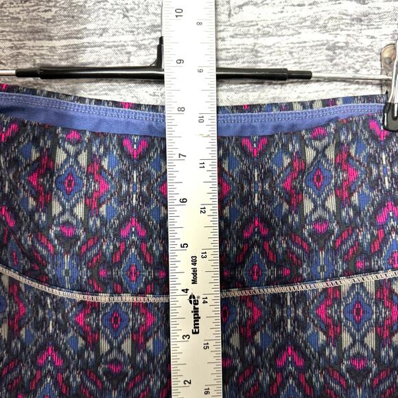 Prana Capri Leggings Purple Geometric Print Size S - Picture 5 of 7